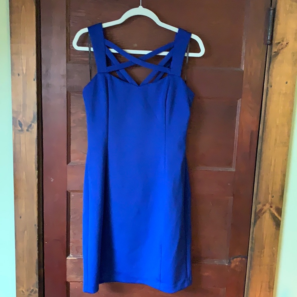 Criss-cross Blue Dress